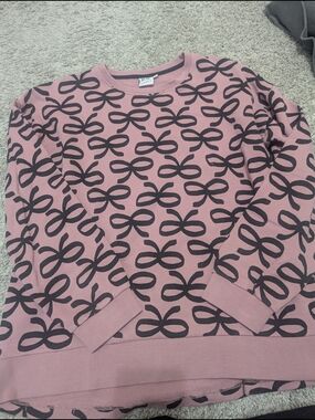 Beau Loves Pink Bow-Print Sweatshirt